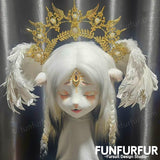 Load image into Gallery viewer, Three-eyed angel-Custom fursuit, free design,Kig Fursuit Head,Kig Head Mask,Kemono Mask,Furry Costume