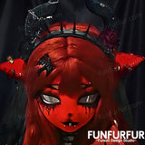 Load image into Gallery viewer, Devil Goat Lady-Free Design,Custom Kigrumi Mask,Premade Kemono Mask, Handmade Kigurumi Head