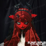 Load image into Gallery viewer, Devil Goat Lady-Free Design,Custom Kigrumi Mask,Premade Kemono Mask, Handmade Kigurumi Head